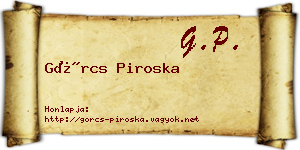 Görcs Piroska névjegykártya